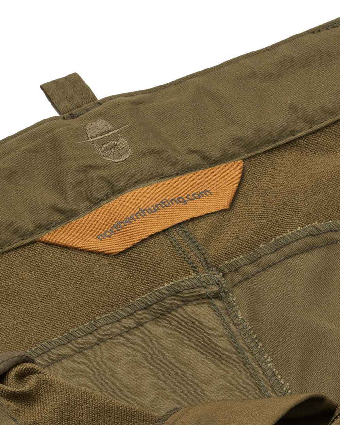 Olive coloured Northern Hunting Mens Trond Pro Outdoor Trousers on white background #colour_olive