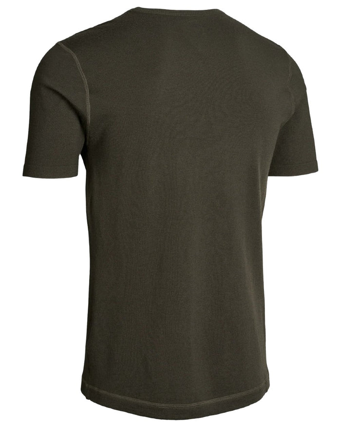 Dark Green coloured Northern Hunting Norr Alk Short Sleeve Baselayer Top on white background #colour_dark-green