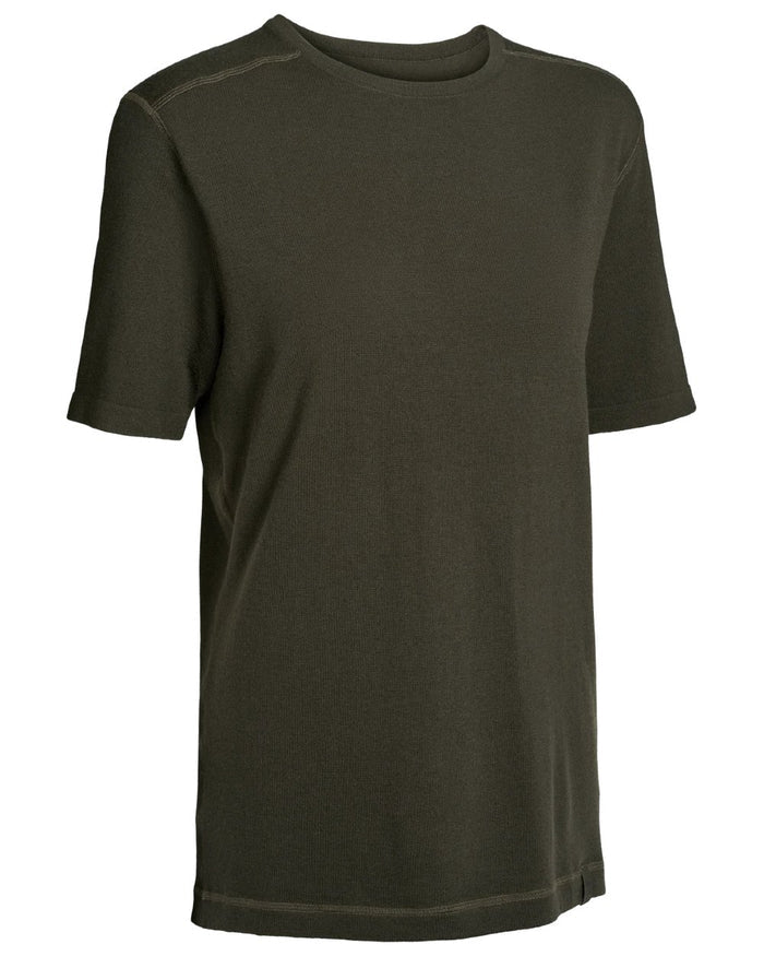 Dark Green coloured Northern Hunting Norr Alk Short Sleeve Baselayer Top on white background #colour_dark-green