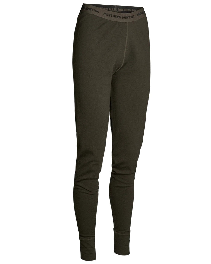 Dark Green coloured Northern Hunting Norr Fal Baselayer Pants on white background #colour_dark-green