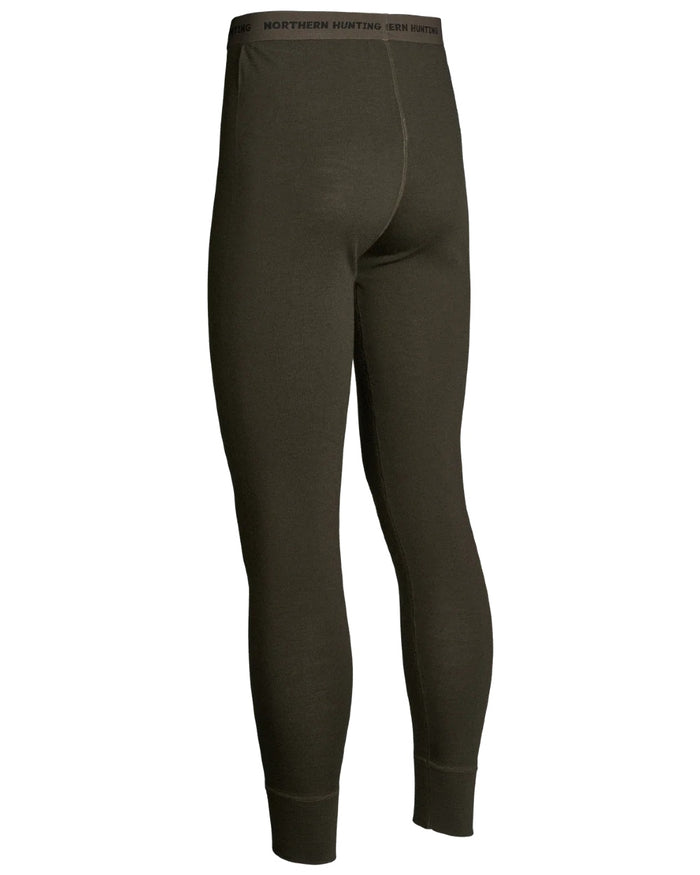 Dark Green coloured Northern Hunting Norr Fal Baselayer Pants on white background #colour_dark-green
