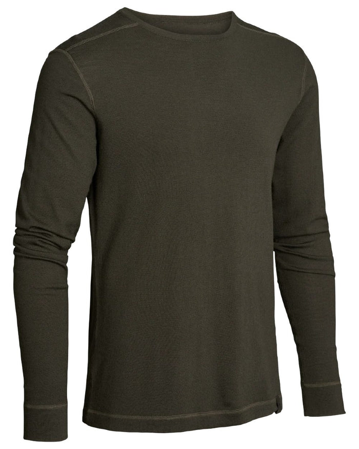 Dark Green coloured Northern Hunting Norr Vik Long Sleeve Baselayer Top on white background #colour_dark-green