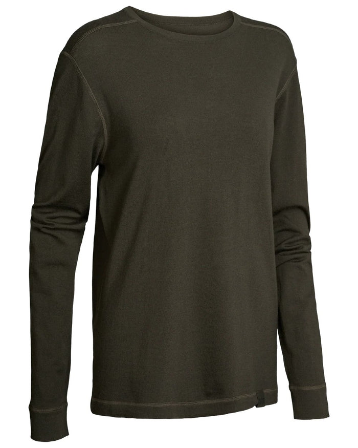 Dark Green coloured Northern Hunting Norr Vik Long Sleeve Baselayer Top on white background #colour_dark-green