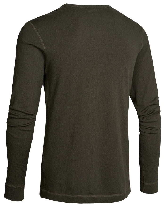 Dark Green coloured Northern Hunting Norr Vik Long Sleeve Baselayer Top on white background #colour_dark-green