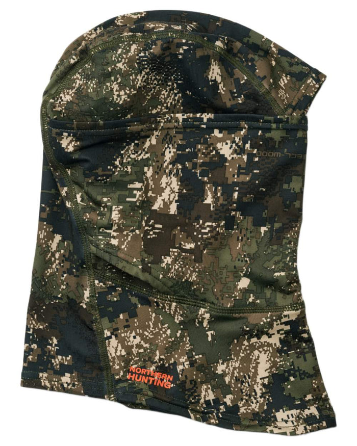 Camo coloured Northern Hunting Olaf Fleece Balaclava on white background #colour_camo