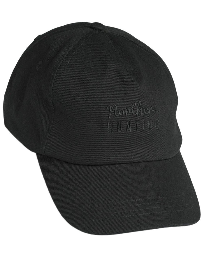 Black coloured Northern Hunting Ravn Water Repellent Cap on white background #colour_black