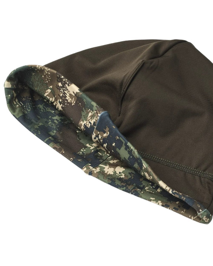 Dark Green Opt2 coloured Northern Hunting Rune Reversible Stretch Beanie on white background #colour_dark-green-opt2