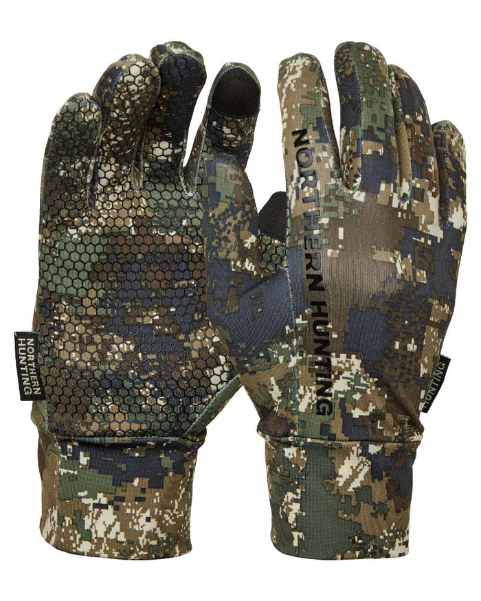 Opt2 Camo Print coloured Northern Hunting Sigvald Hunting Gloves on white background #colour_opt2-camo-print