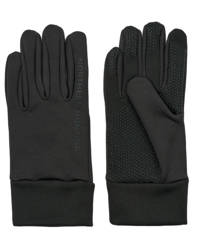 Black coloured Northern Hunting Skarde Gloves on white background #colour_black