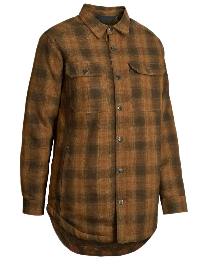 Brown coloured Northern Hunting Womens Estrid Insulated Flannel Shirt on white background #colour_brown