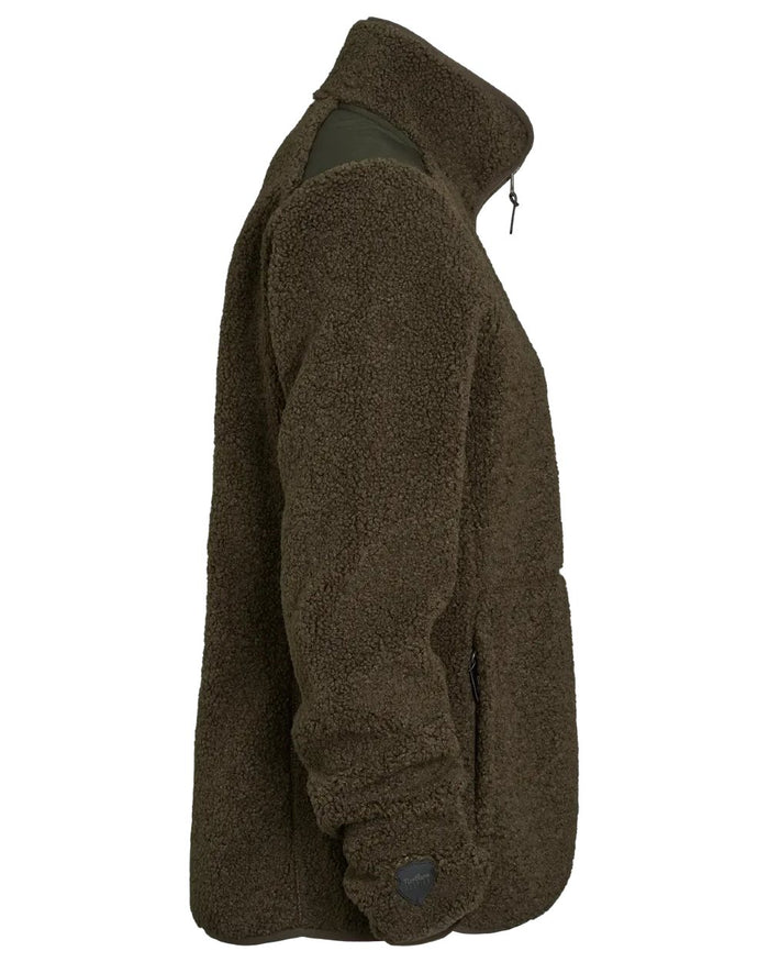 Dark Green coloured Northern Hunting Womens Gudrun Sherpa Fleece on white background #colour_dark-green