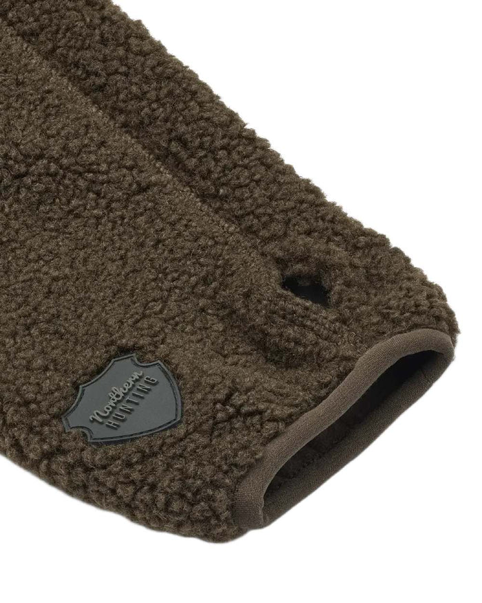 Dark Green coloured Northern Hunting Womens Gudrun Sherpa Fleece on white background #colour_dark-green