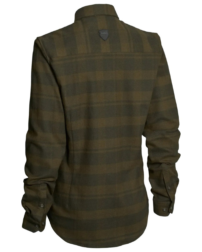 Green coloured Northern Hunting Womens Svala Organic Cotton Shirt on white background #colour_green