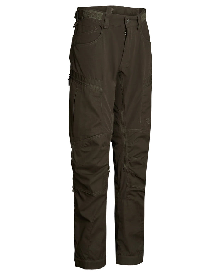 Dark Green coloured Northern Hunting Womens Tyra Pro Outdoor Trousers on white background #colour_dark-green
