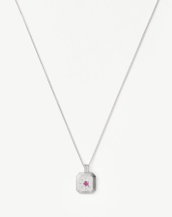Star Ridge Birthstone Pendant Necklace - Pink Tourmaline/October Necklaces Missoma