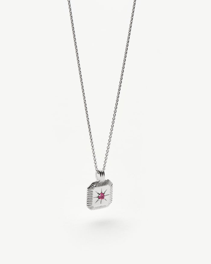 Star Ridge Birthstone Pendant Necklace - Pink Tourmaline/October Necklaces Missoma