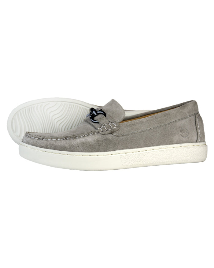 Grey coloured Orca Bay Mens Cambridge Loafers on white background #colour_grey