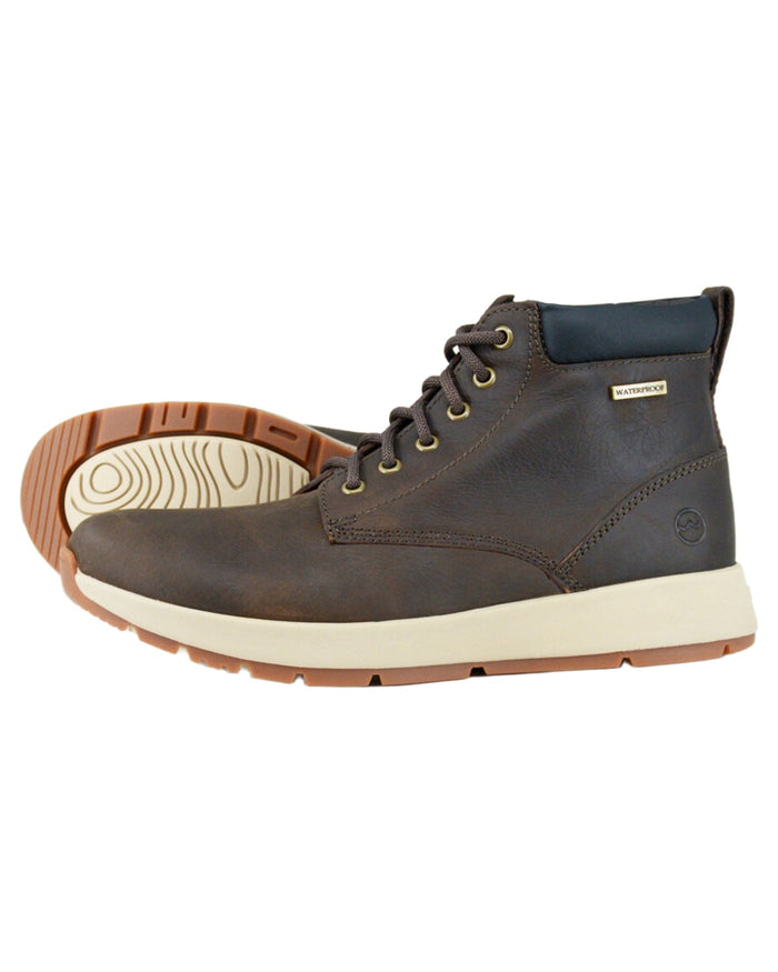 Dark Brown coloured Orca Bay Mens Kielder Waterproof Boots on white background #colour_dark-brown