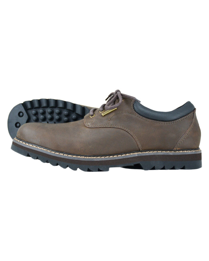 Brown coloured Orca Bay Mens Painswick Fully Waterproof Walking Shoes on white background #colour_brown
