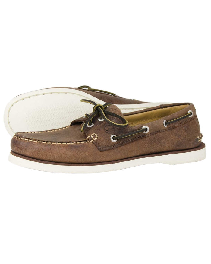 Russet Coloured Orca Bay Mens Portland Premium Ocean Gold Shoes on white background #colour_russet