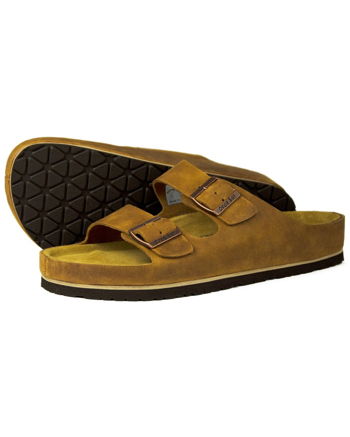Sand coloured Orca Bay Mens Saba Sandals on white background #colour_sand