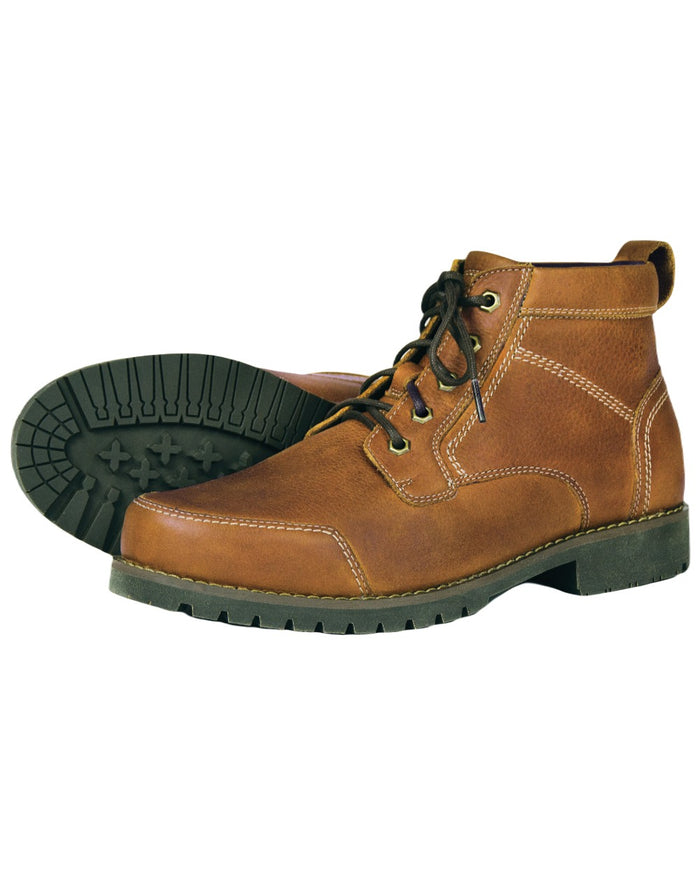 Havana Coloured Orca Bay Mens Woodstock Boots on white background #colour_havana