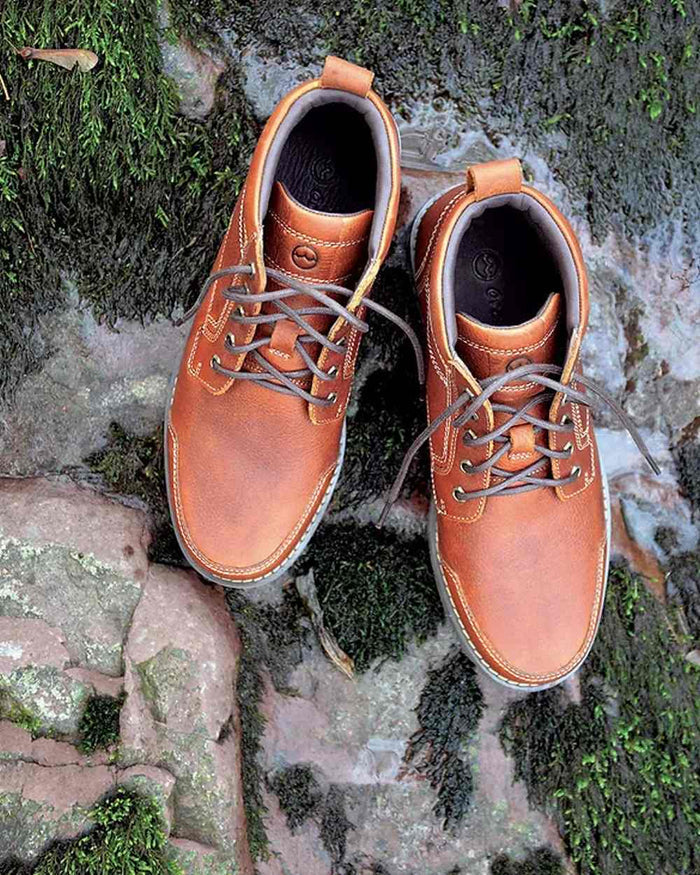 Havana Coloured Orca Bay Mens Woodstock Boots on mountain background #colour_havana