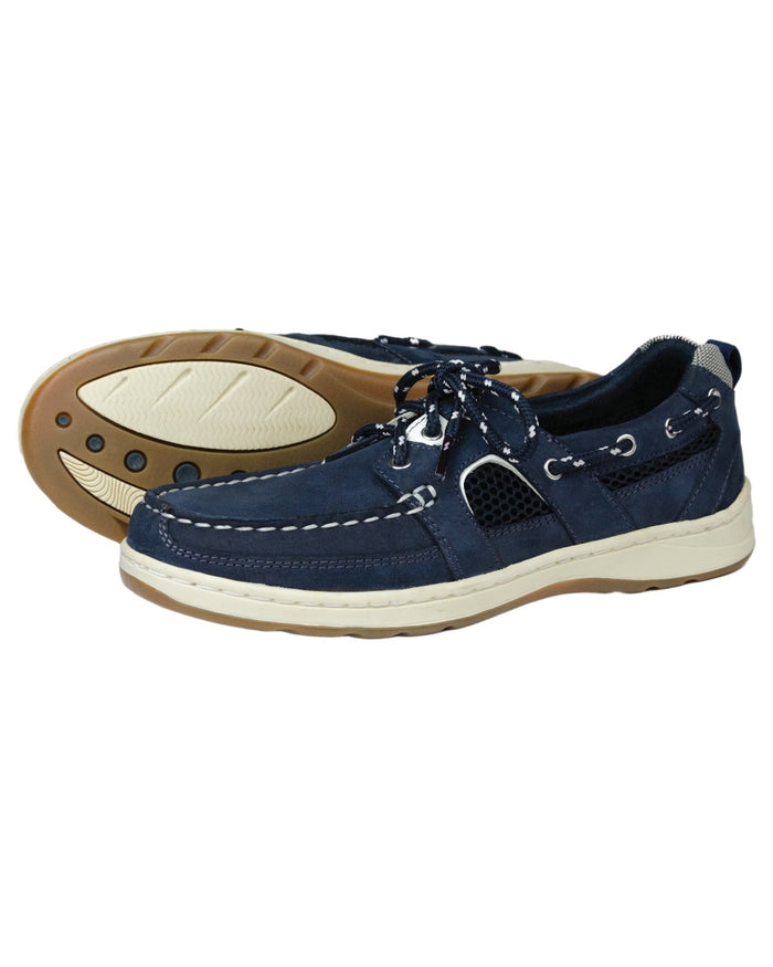 Indigo coloured Orca Bay Womens Santa Rosa Boat Shoes on white background #colour_indigo