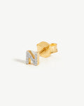 Pave Initial Single Stud Earring - Initial N | 18ct Gold Plated Vermeil/Cubic Zirconia Earrings Missoma
