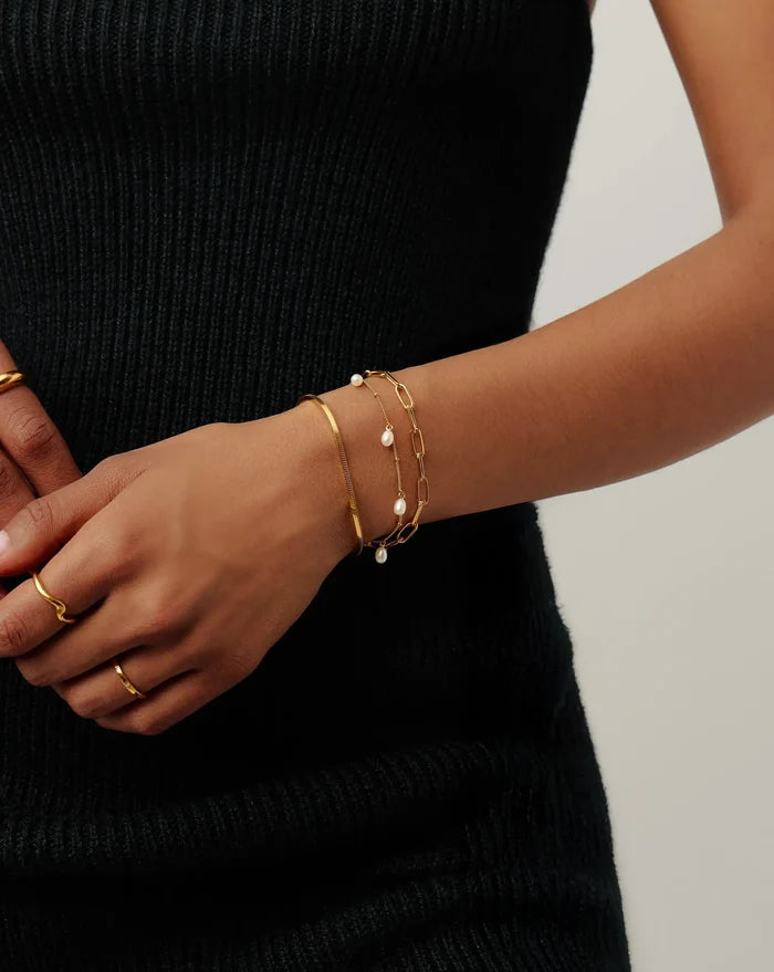 Pearl Baya Baroque Chain Bracelet | 18ct Gold Vermeil/Pearl Bracelets Missoma