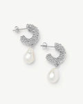 Pearl Baya Charm Hoop Earrings | Silver Plated/Pearl Earrings Missoma