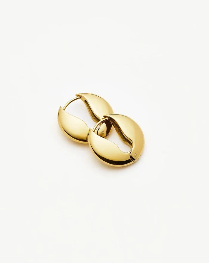 Pebble Hinged Hoop Earrings | 18ct Gold Plated Earrings Missoma
