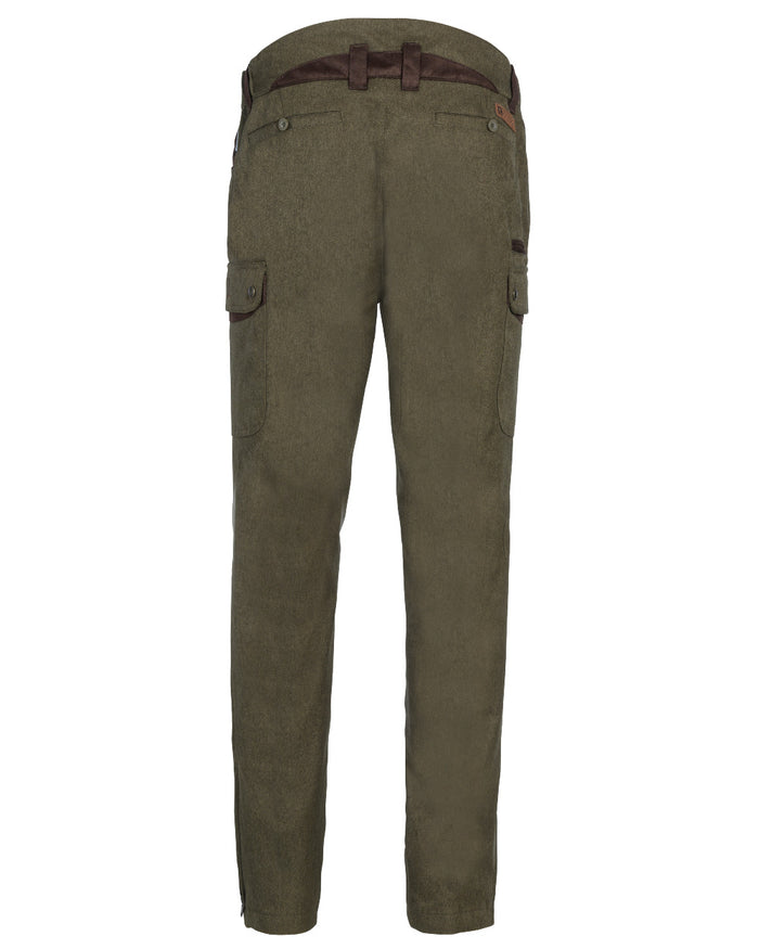 Khaki coloured Percussion Berry Waterproof Trousers on white background #colour_khaki