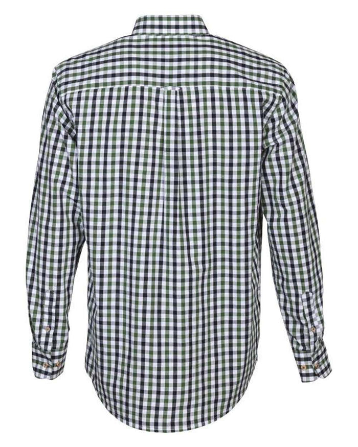Black Green coloured Percussion Chemise Durance Shirt on white background #colour_black-green