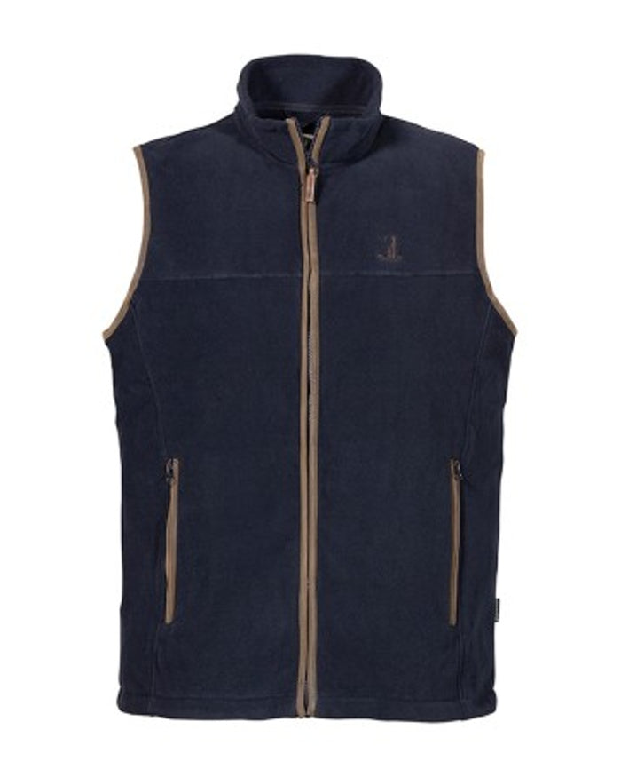Navy coloured Percussion Childrens Scotland Gilet on white background #colour_navy