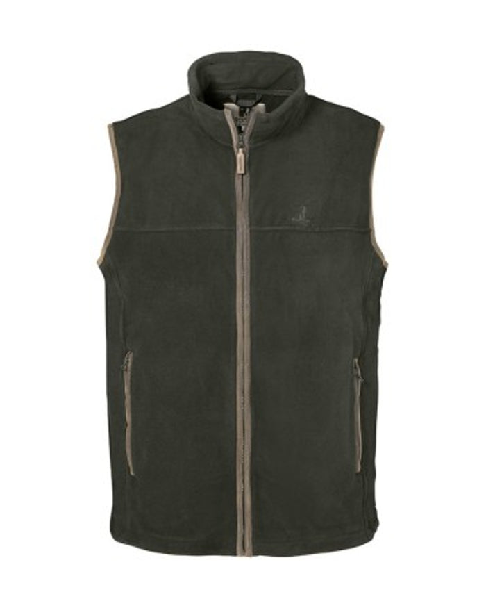 Khaki coloured Percussion Childrens Scotland Gilet on white background #colour_khaki