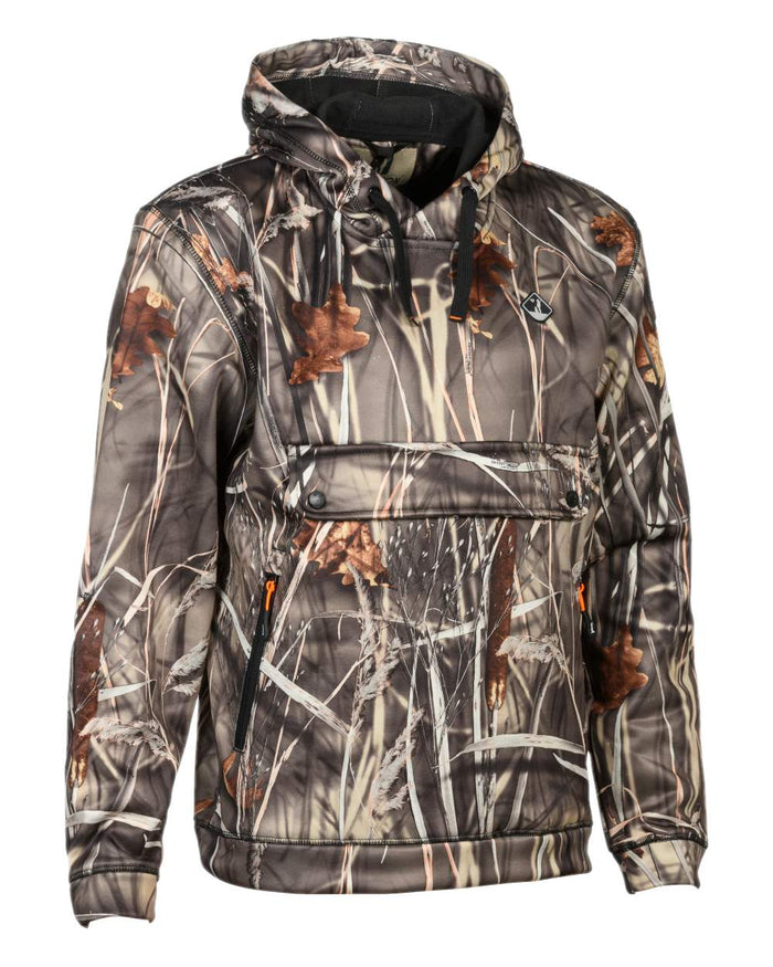 Ghostcamo Wet coloured Percussion Hooded Sweatshirt on white background #colour_ghostcamo-wet
