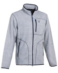 Heather Gray Coloured Percussion Mens Grand Voile Fleece Jacket on white background #colour_heather-gray