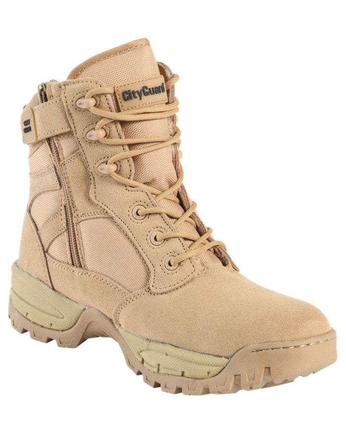 Beige Coloured Percussion Mens Megatech EVO 6'' One Zip Shoes on white background #colour_beige
