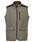 Khaki Coloured Percussion Mens Stalion Gilet on white background #colour_khaki