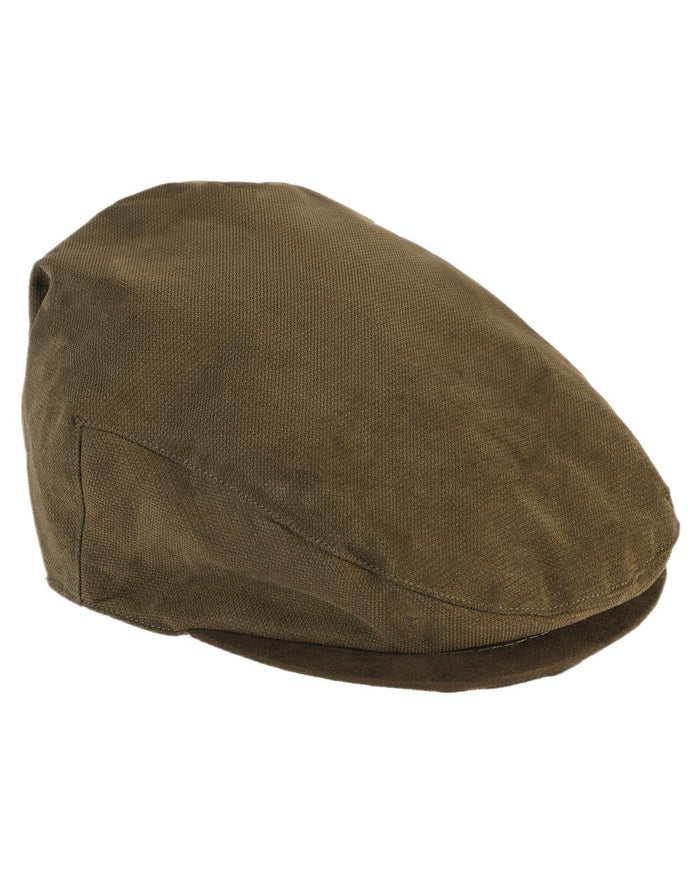 Khaki coloured Percussion Rambouillet Original Flat Cap on white background #colour_khaki
