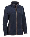 Navy coloured Percussion Scotland Ladies Fleece Jacket on white background #colour_navy