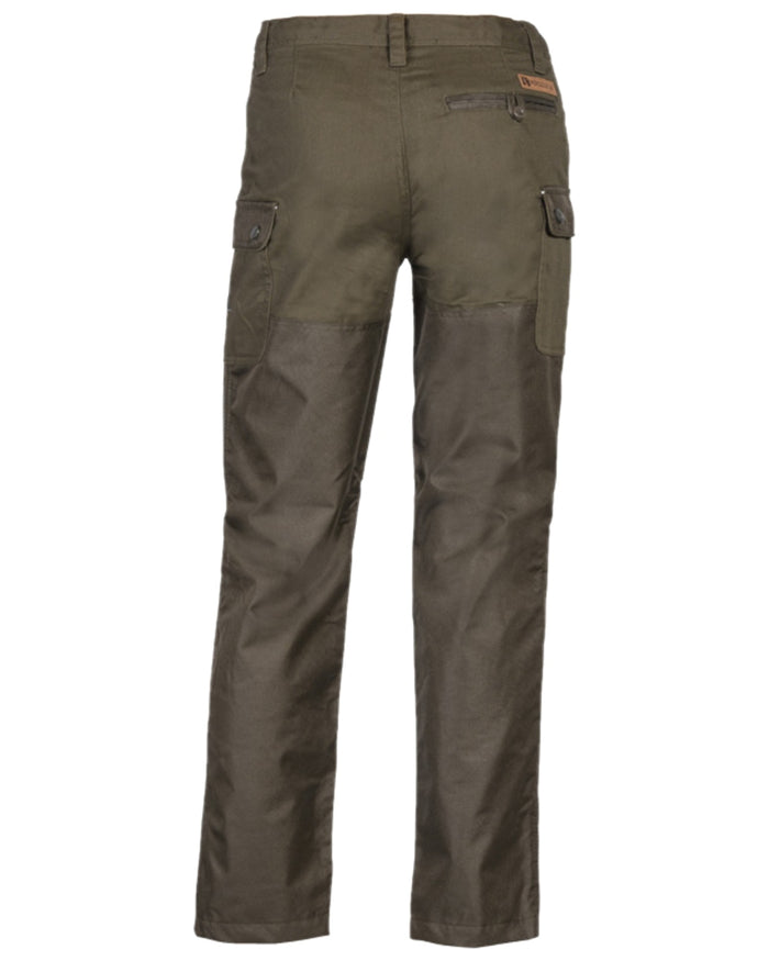 Light Khaki Coloured Percussion Tradition Bush Trousers on white background #colour_light-khaki