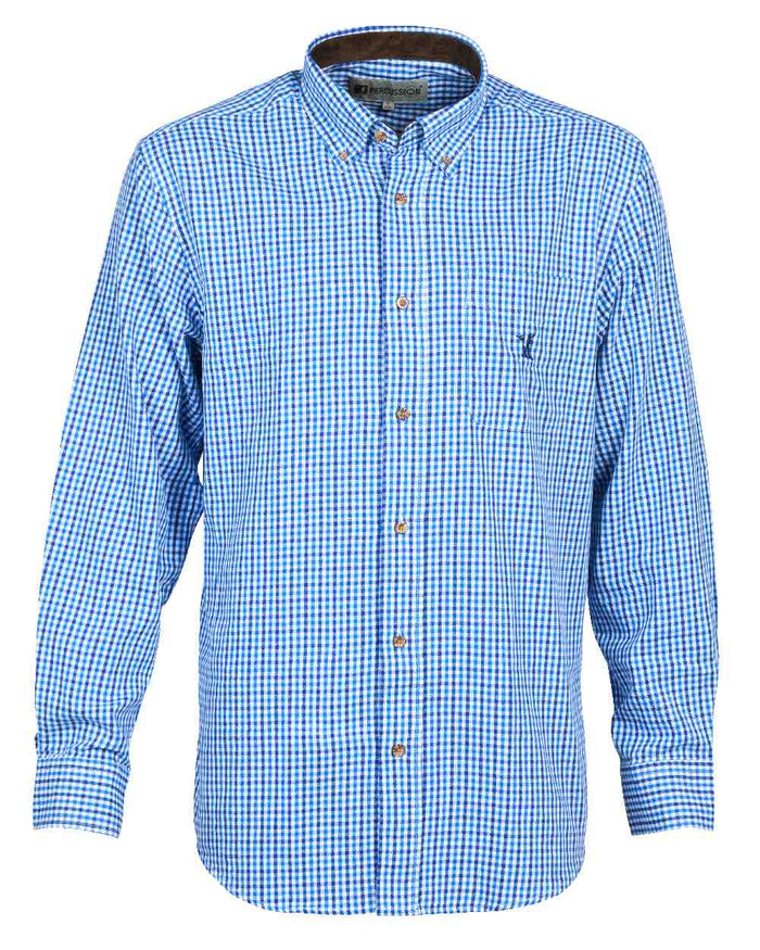 Blue coloured Percussion Traditional Shirt on white background #colour_blue