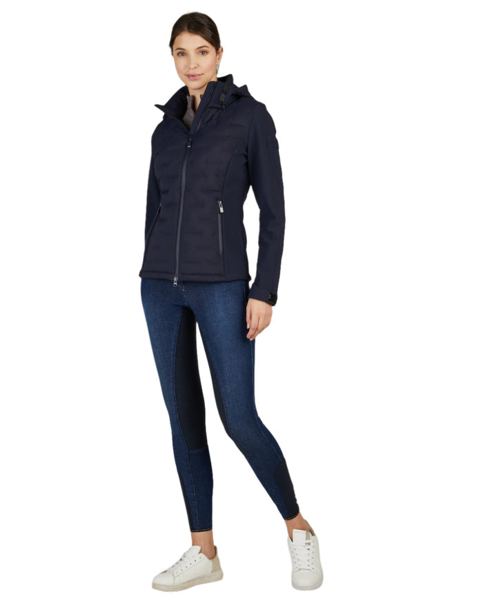 Night Blue Coloured Pikeur Hybrid Jacket On A White Background #colour_night-blue