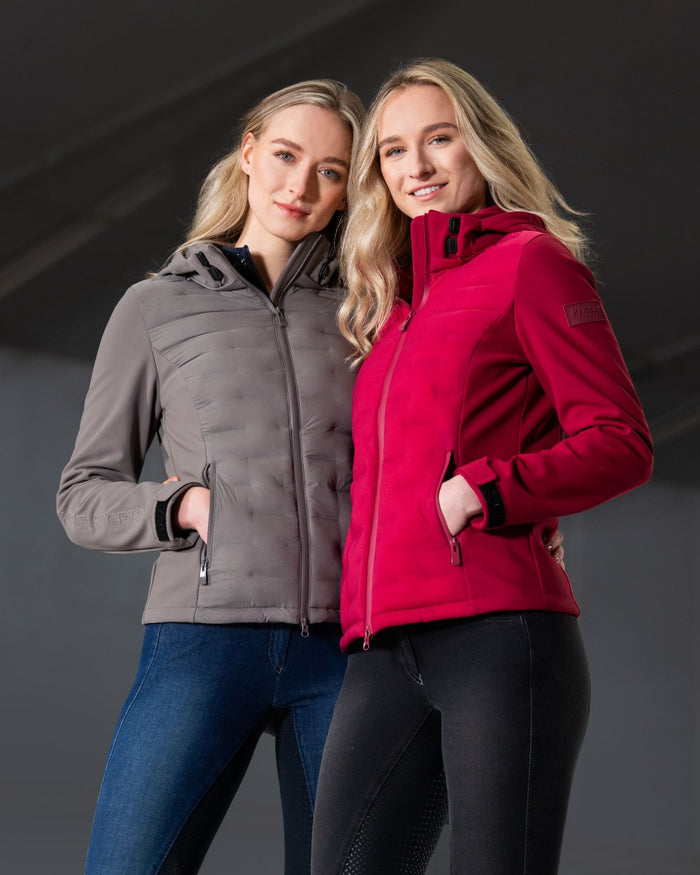 Steel Grey Coloured Pikeur Hybrid Jacket On A Black Roof Background #colour_steel-grey