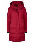 Rumba Red Coloured Pikeur Quilted Raincoat On A White Background #colour_rumba-red