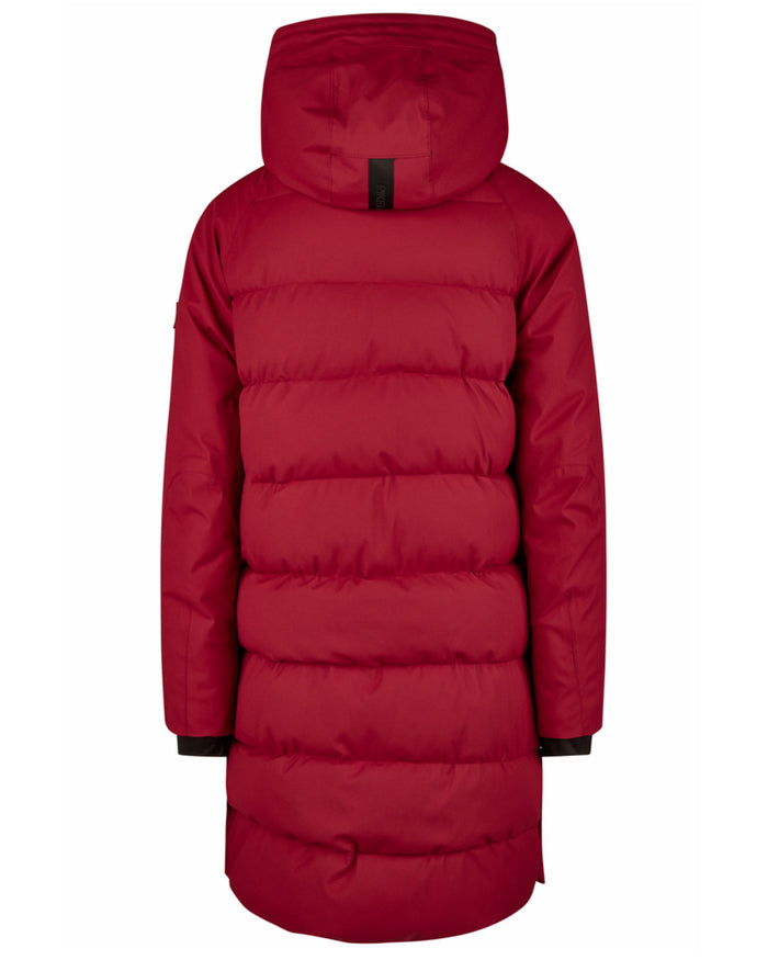 Rumba Red Coloured Pikeur Quilted Raincoat On A White Background #colour_rumba-red