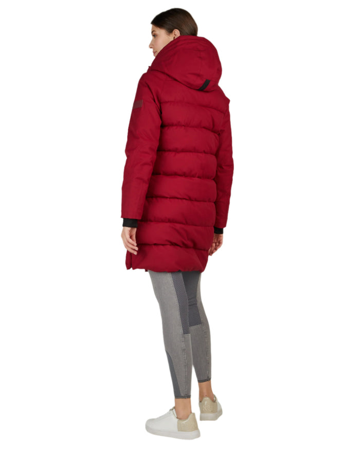 Rumba Red Coloured Pikeur Quilted Raincoat On A White Background #colour_rumba-red
