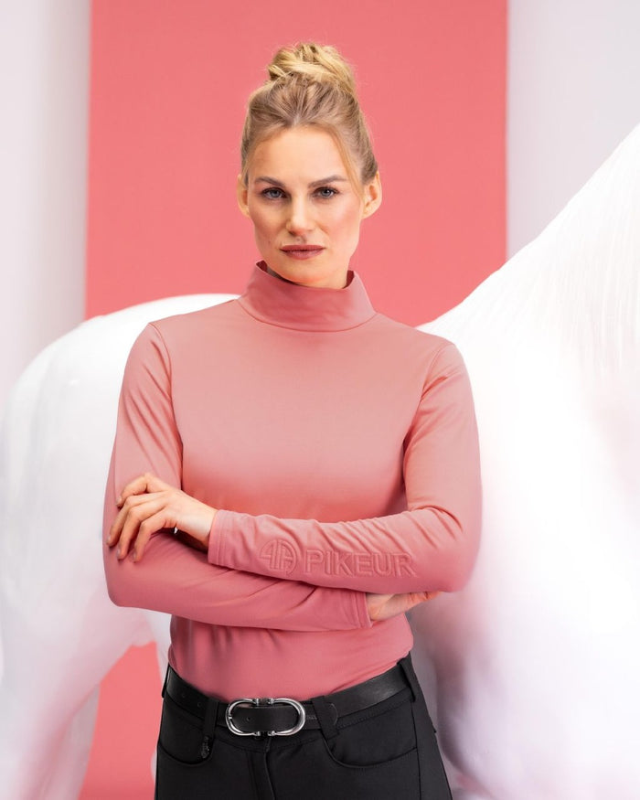 Pikeur Rollneck Top in Peach Blossom #colour_peach-blossom